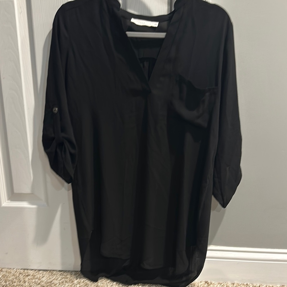 Nordstrom
Black blouse with  gold detail zipper